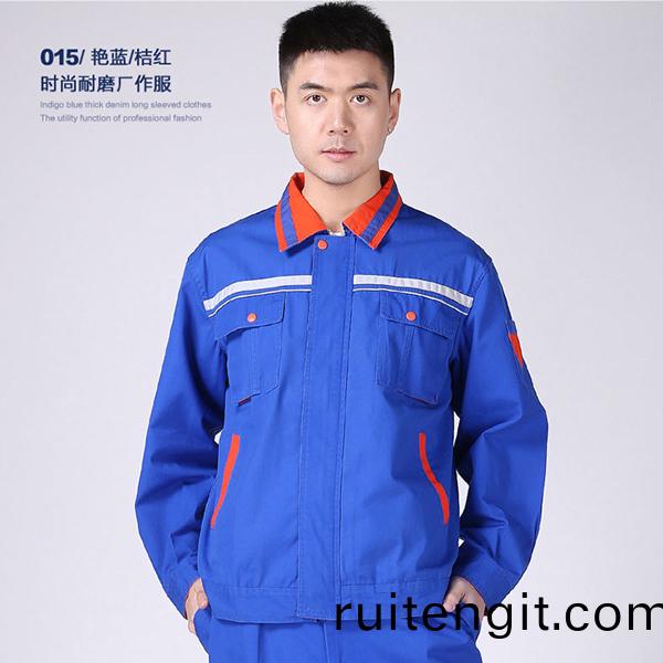 藍(lan)色(se)長(zhang)袖(xiu)純(chun)棉(mian)廠服